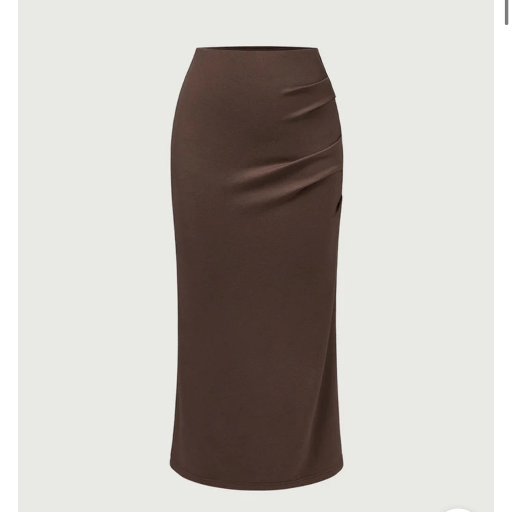 OGL Rabbit Hair Comfiest Elastic Waist Midi Skirt